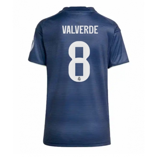 Billige Fotballdrakt Real Madrid Federico Valverde #8 Replika Bortedrakt Dame 2025-26 Kortermet Billige Fotballdrakt Real Madrid Federico Valverde #8 Replika Bortedrakt Dame 2025-26 Kortermet